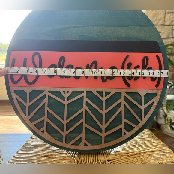Round Wooden Door Sign Welcome(ish) - Picture 4 of 4